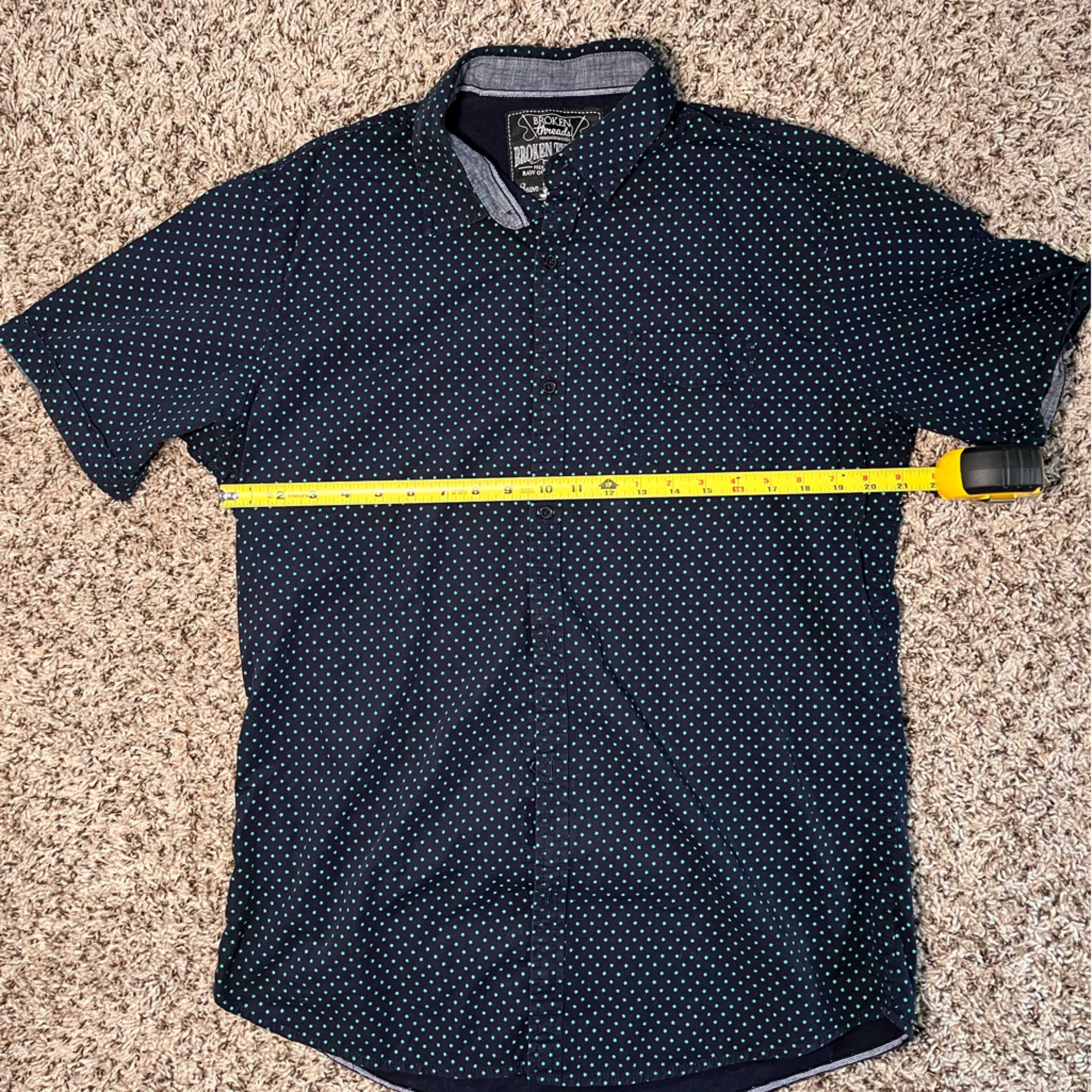 Men's Classic Navy Shirt With Small Star Details Size Xl